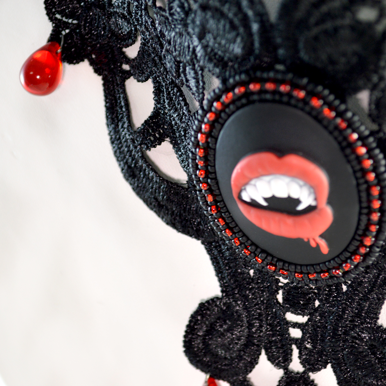 Vampire Costume Jewelry Black Lace Vampire Cameo Twisted Pixies