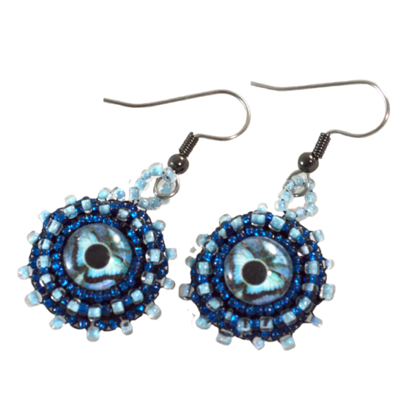 Blue Choker Necklace with Butterfly Pendant (Made to Order) Twisted