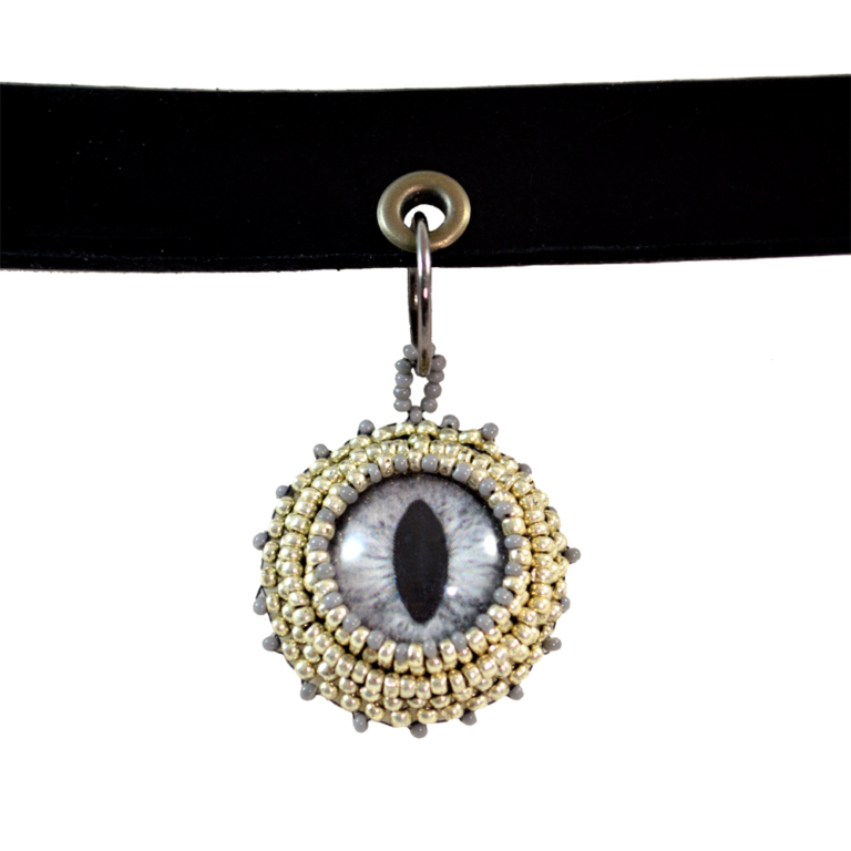 Silver Cats Eye Jewelry Choker Twisted Pixies