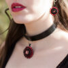 black and red choker jewelry set