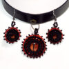 black and red choker set