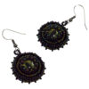 goth earrings dark green