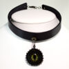 green choker gothic leather jewelry
