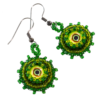 horror earrings green monster eyes