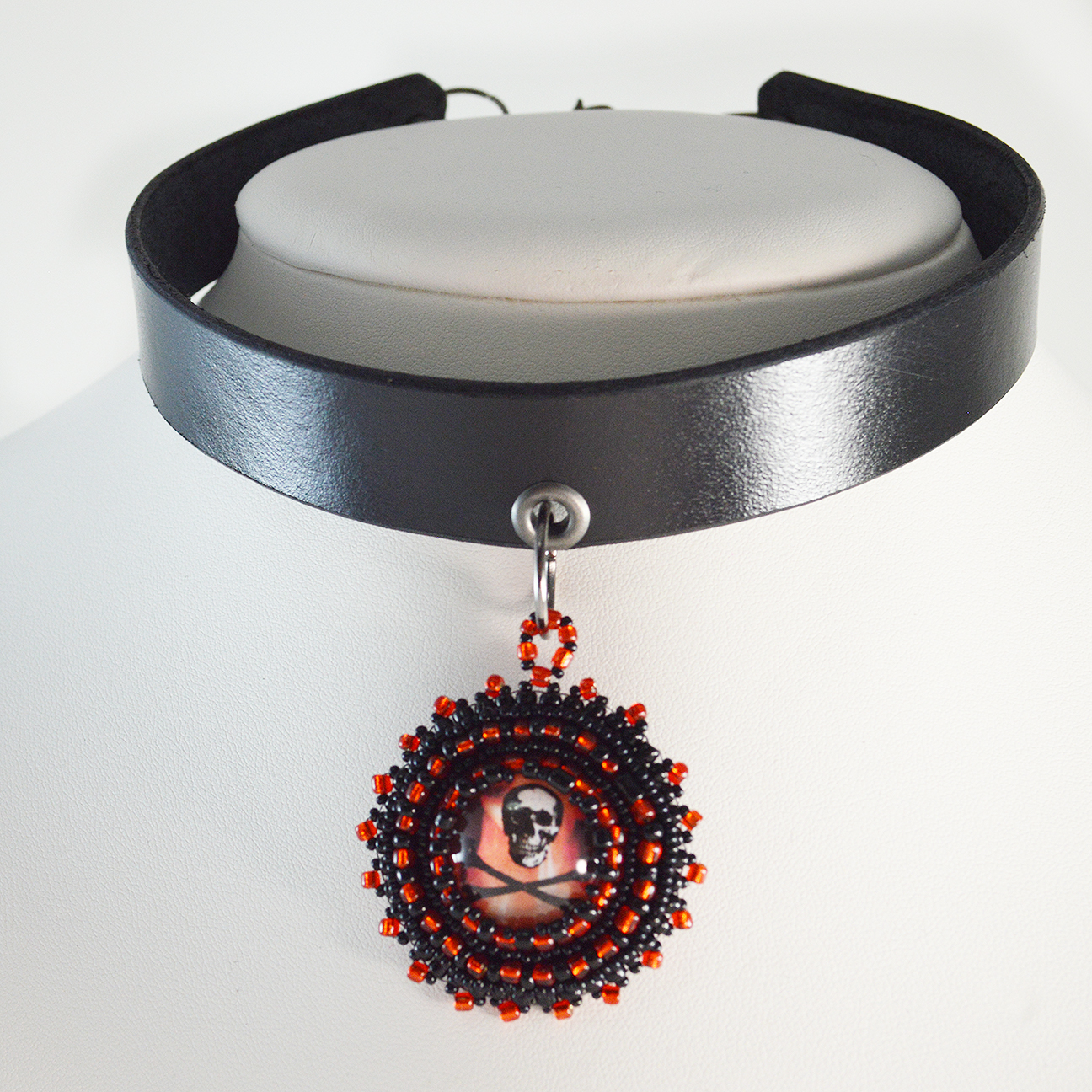 Womens Skull Jewelry Red and Black (Made to Order) Twisted Pixies