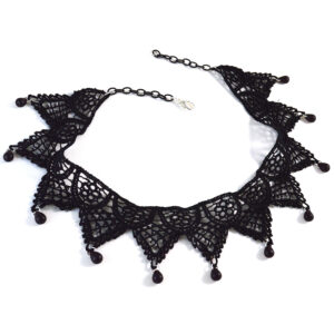 Black Lace Collar Necklace - Twisted Pixies