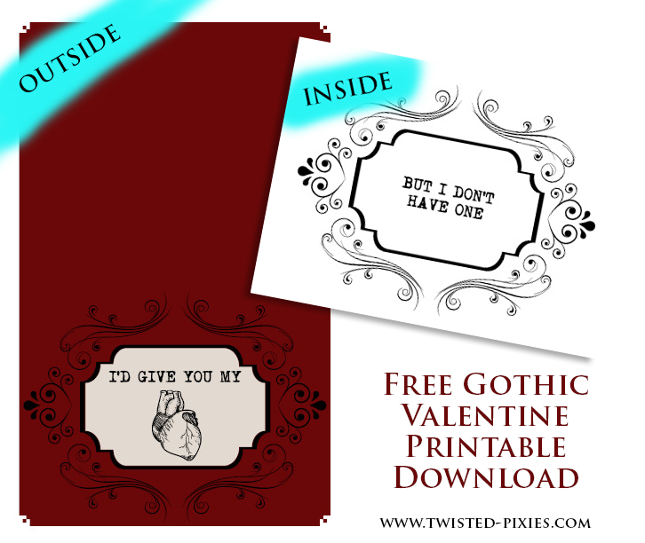 Gothic Valentine Free Download Printable