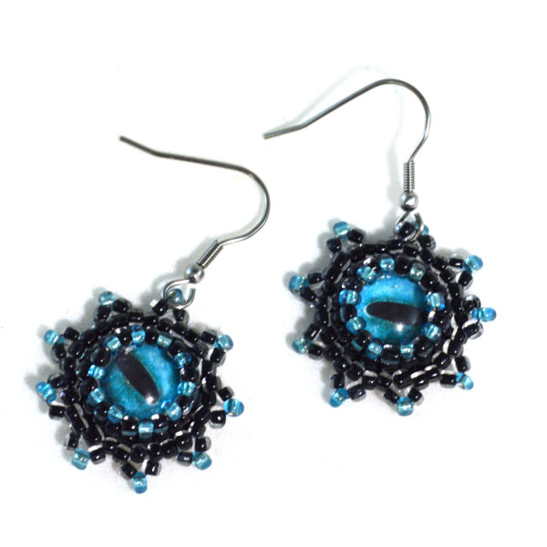 blue octopus eye earrings