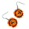 orange octopus eye earrings