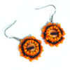 orange octopus eye earrings