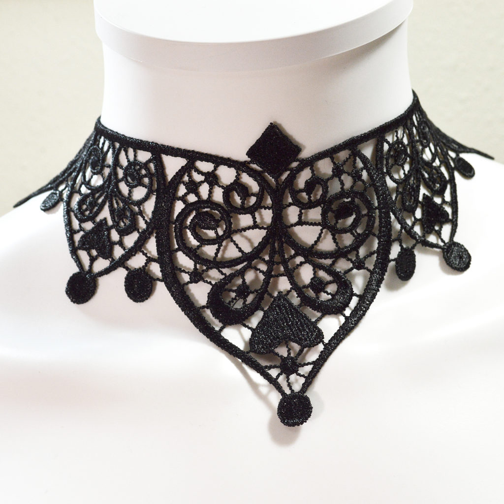 Black Neck Choker Gothic Lace Jewelry Twisted Pixies