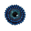 blue evil eye brooch