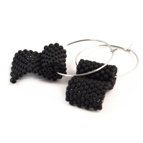 black toilet paper earrings