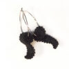 black toilet paper earrings