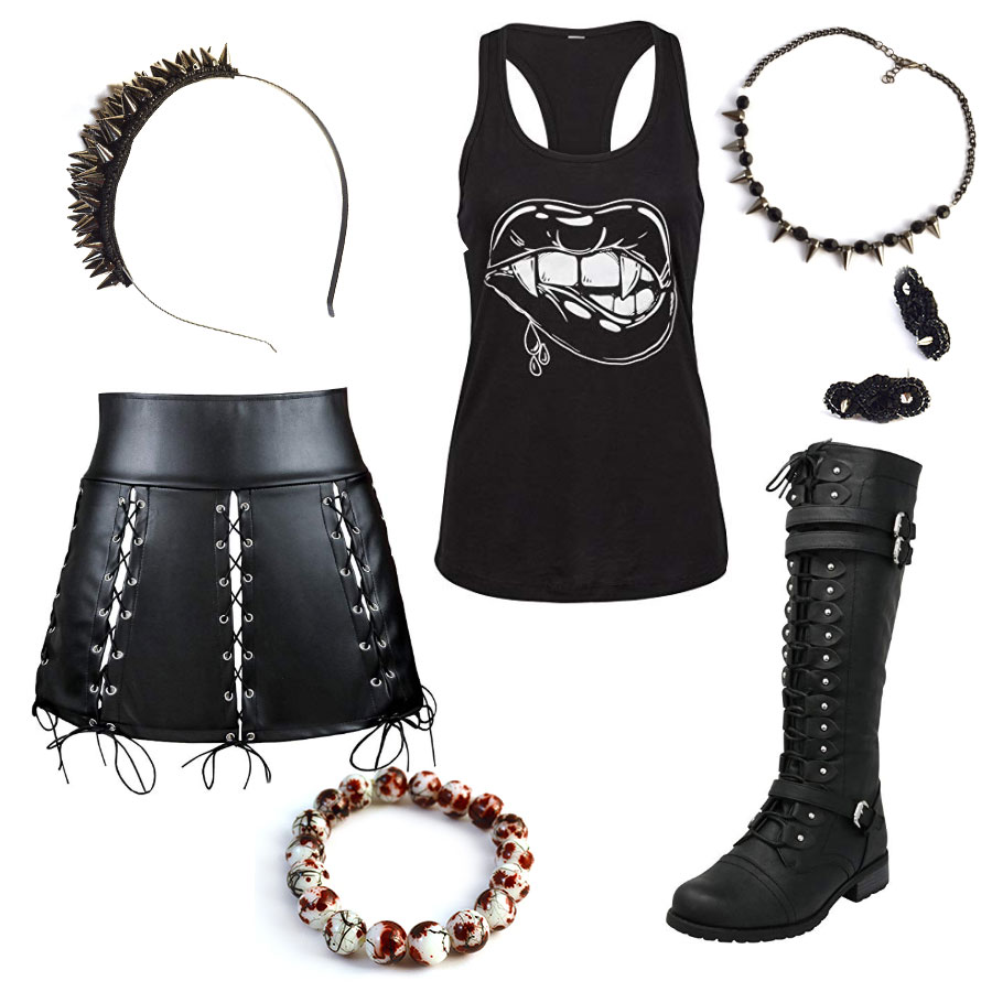 punk rocker gothic riot outfit