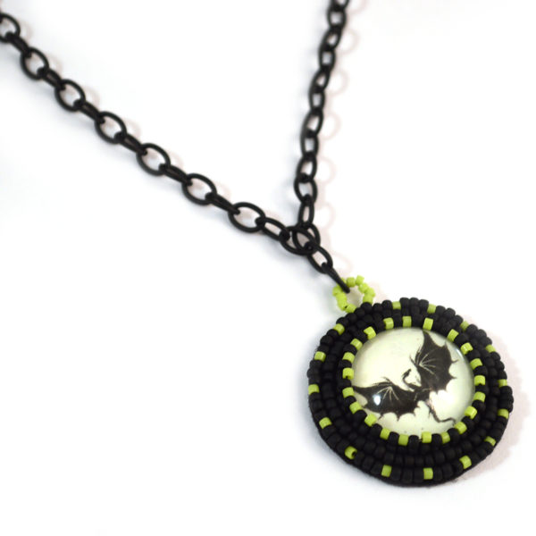 glow in the dark fantasy dragon necklace