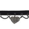 skulls heart punk choker