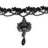 gothic wedding black choker with skulls