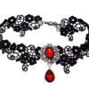 gothic red and black Victorian lace choker