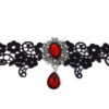 gothic red and black Victorian lace choker