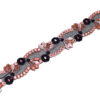 lace navy and pink rose choker