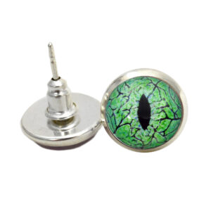 absinthe green dragon eye earrings