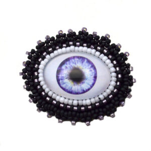 purple evil eye brooch pin