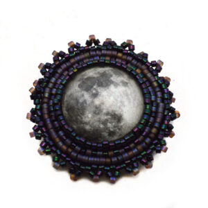witchy moon brooch purple collar pin