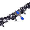 gothic blue and black victorian lace choker