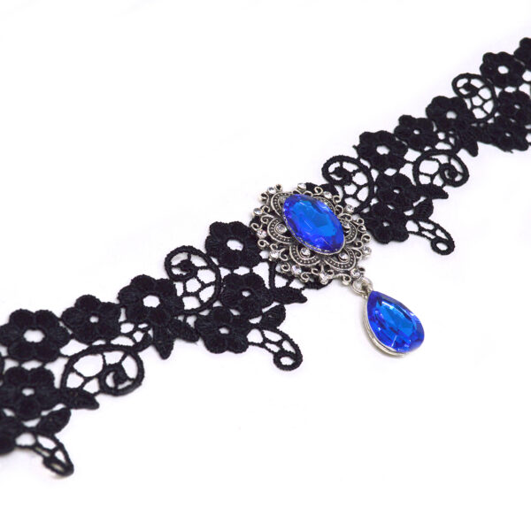 Gothic Blue and Black Victorian Lace Choker – Twisted Pixies