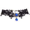 gothic blue and black victorian lace choker