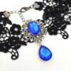 gothic blue and black victorian lace choker