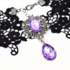 gothic light purple lavender gothic victorian lace choker