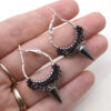 small spike hoop glam rock earrings