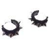 spike embroidered punk earrings glam rock hoops