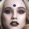 blue and black crystals magic bindi