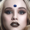 blue crown bindi face gem