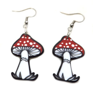 cute red mushroom earrings