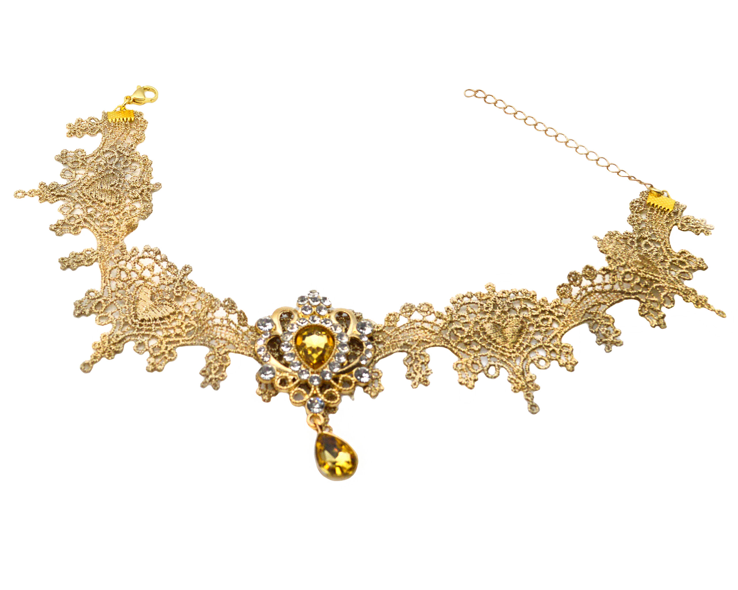 Victorian gold lace Gothic choker