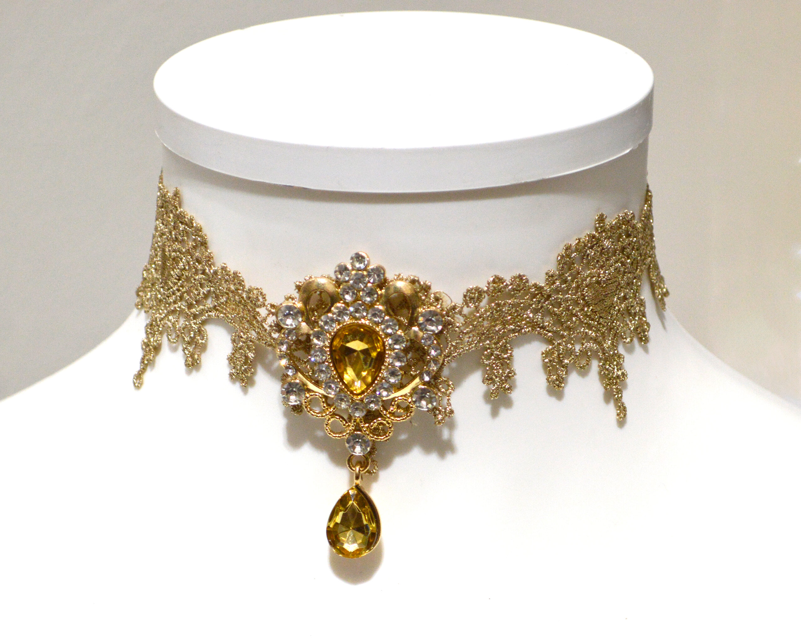 Victorian gold lace Gothic choker