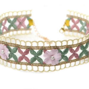 spring festival pastel lace flower choker